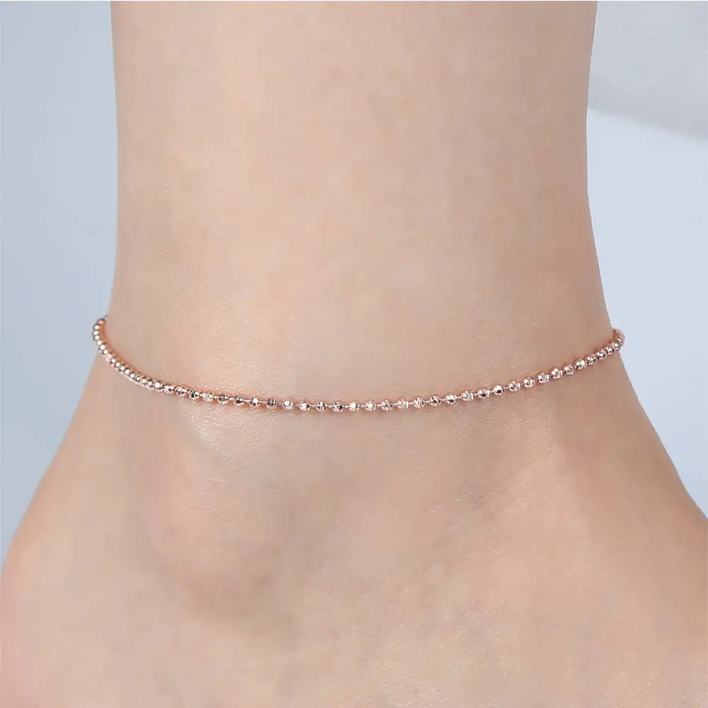 CLUE - Basic Ball Rose Gold Anklet - CLUE - Jewelry - Harumio