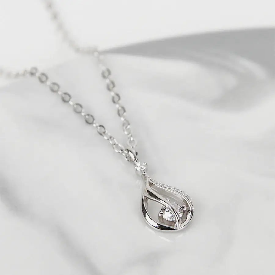 CLUE - Drop Cubic Silver Necklace - CLUE - Jewelry - Harumio