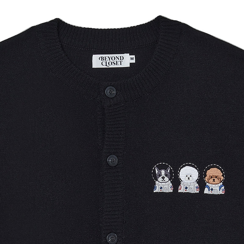 Beyond Closet - Apollo Collection Crew Logo Round Knit Cardigan