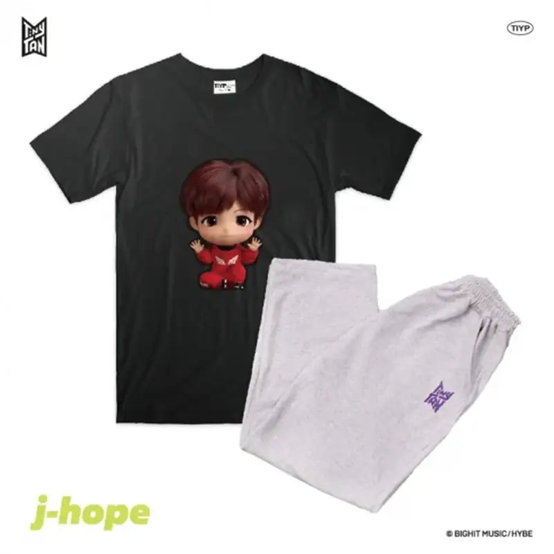 BTS - TinyTAN x TIYP - 3D Black Pajama - BTS - Clothing - Harumio