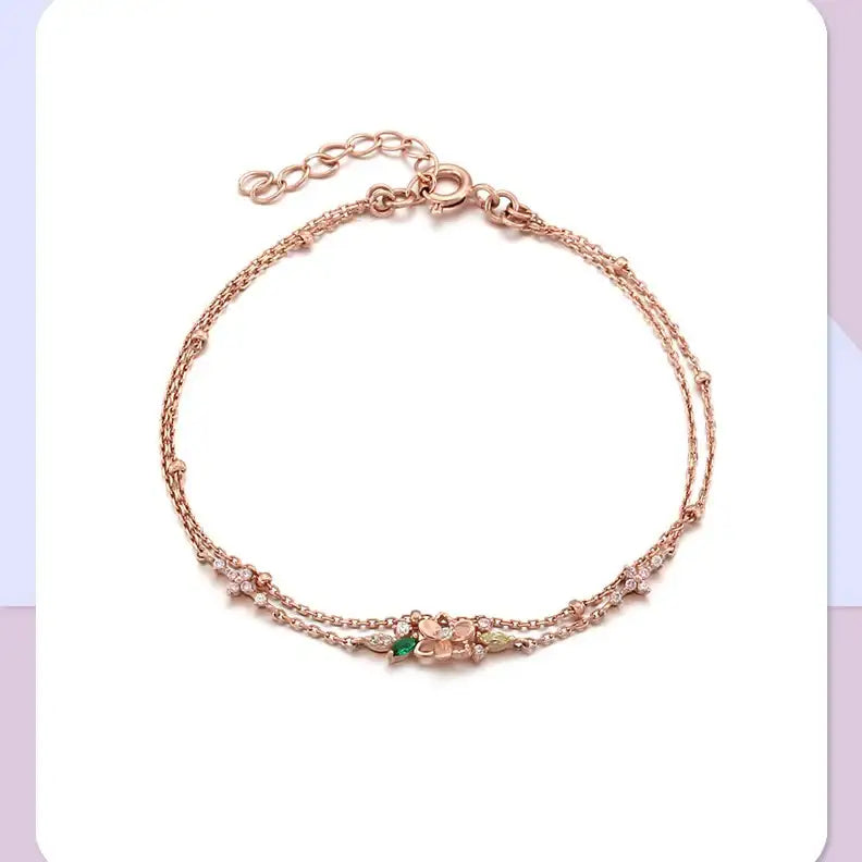 CLUE - Emerald Rose Silver Bracelet - CLUE - Jewelry - Harumio