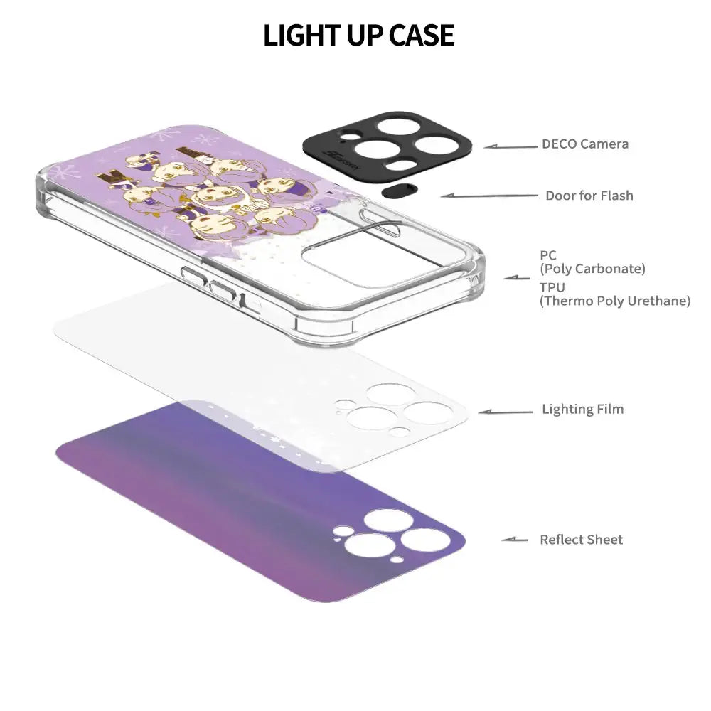 BTS - TinyTAN Purple Holidays Light Up Phone Case - BTS - Accessories - Harumio