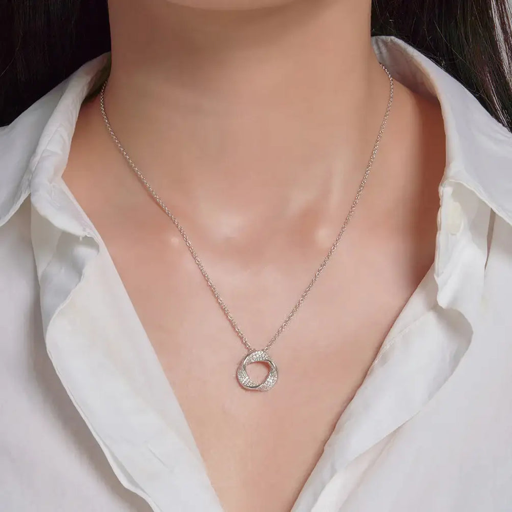 OST - Vermeil Wave Pave Cubic Necklace - OST - Jewelry - Harumio