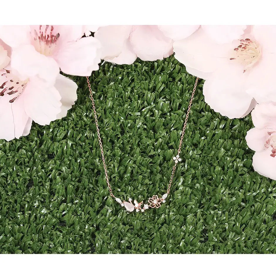 CLUE - Blooming Sakura Silver Necklace - CLUE - Jewelry - Harumio