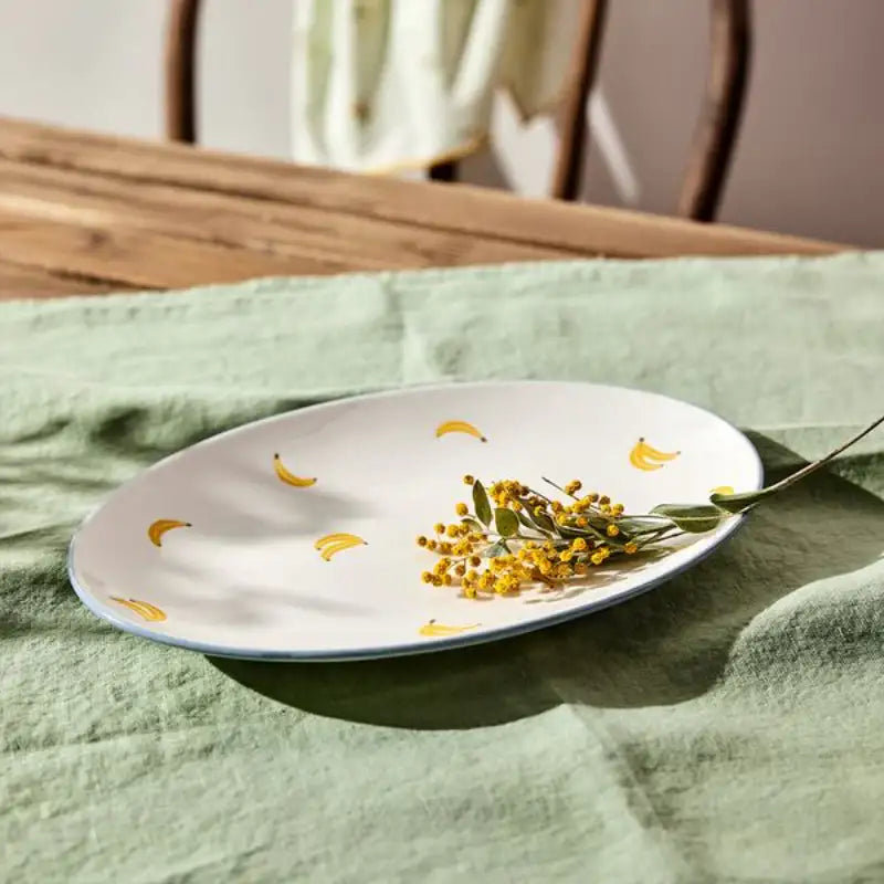 Korean Picnic Day - Oval Dinner Plate - Modern House - Kitchenware - Harumio