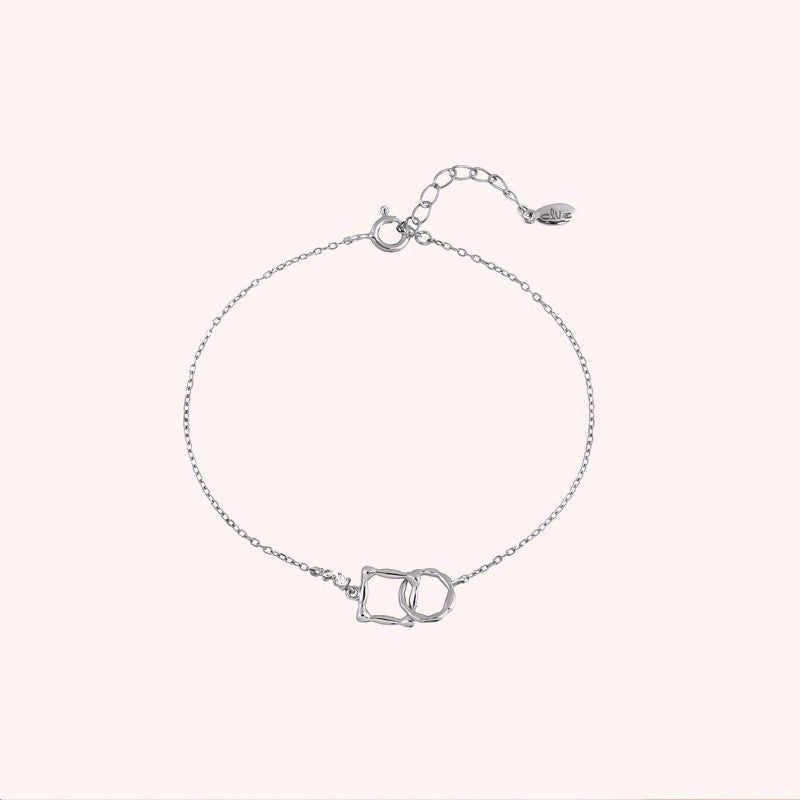 CLUE - Square Circle Silver Bracelet