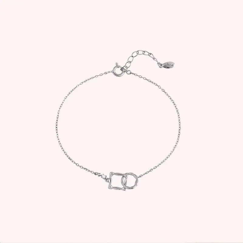 CLUE - Square Circle Silver Bracelet - CLUE - Jewelry - Harumio