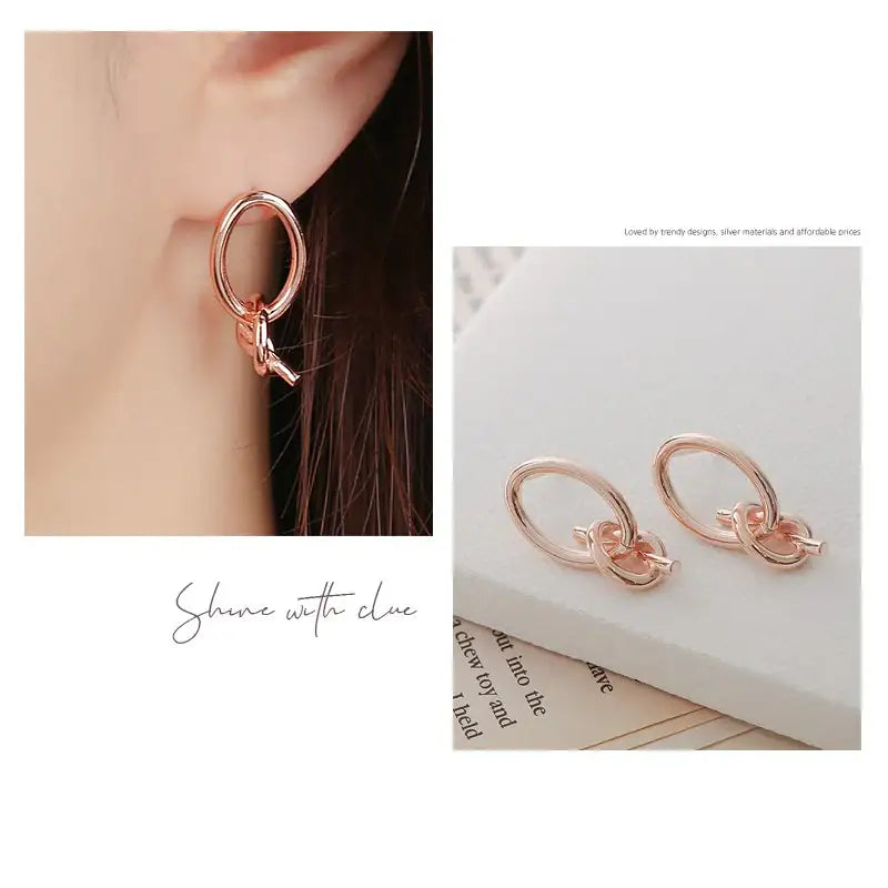 CLUE - Alli Twinny Knot Silver Earrings - CLUE - Jewelry - Harumio