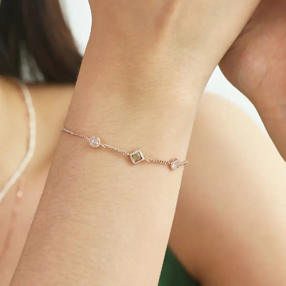 CLUE - Wish Spell Natural Stone Multicolor Silver Bracelet - CLUE - Jewelry - Harumio