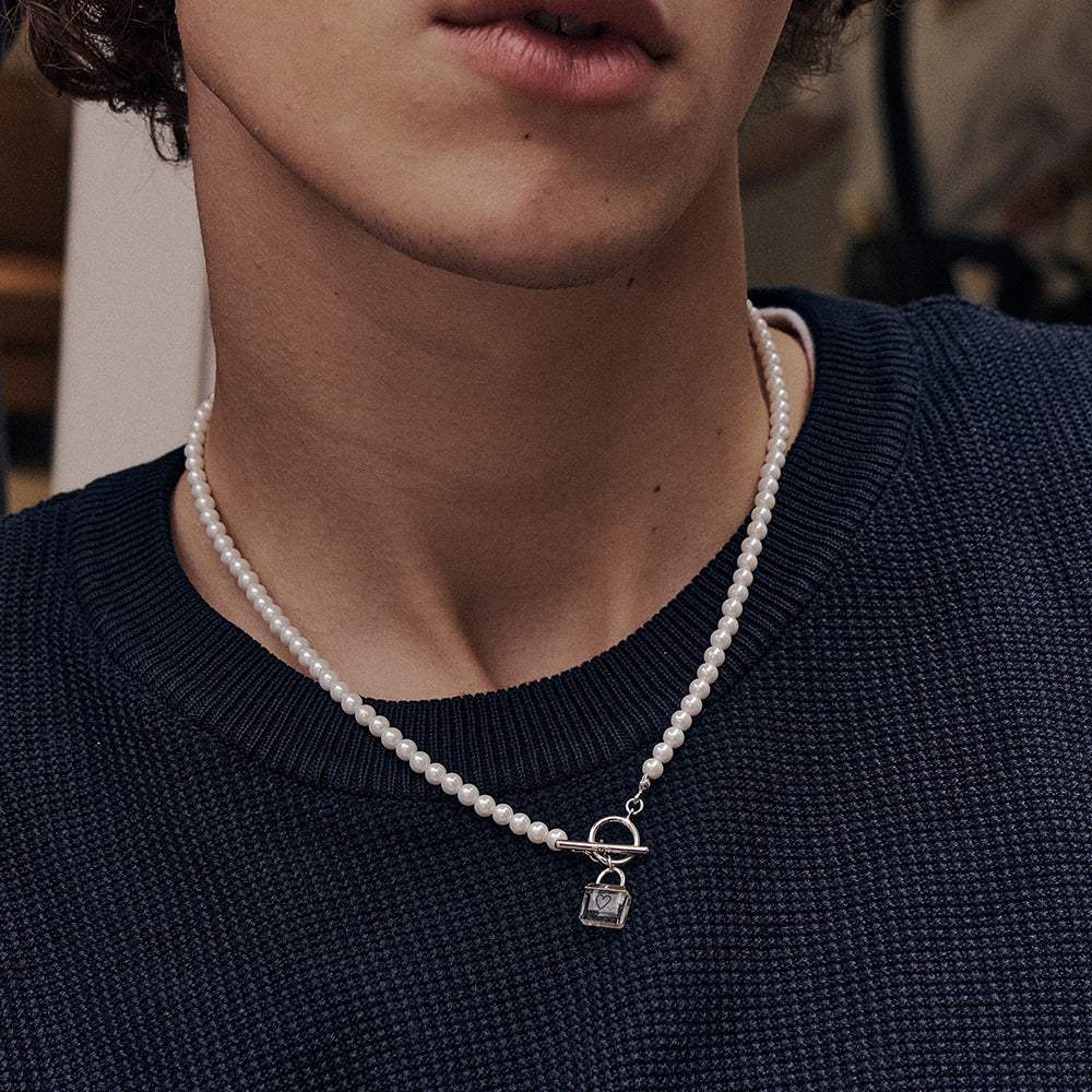 OST - Transparent Alphabet Rock Pearl Necklace - OST - Jewelry - Harumio