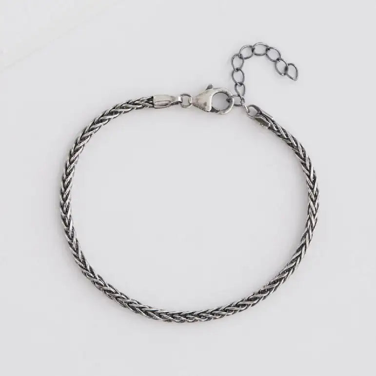 CLUE - Cutting Chain Couple Silver Bracelet - CLUE - Jewelry - Harumio