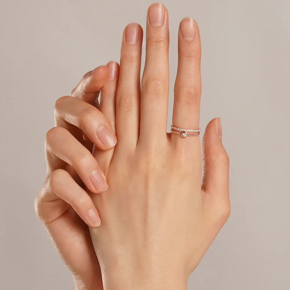 OST - Lucky Lock Horseshoe Double Silver Ring - OST - Jewelry - Harumio