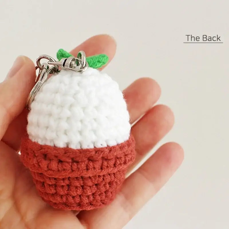 Ikmyeong - Flower Pot Hand-Knitted Bag Ring - Ikmyeong Shop - Keyrings - Harumio