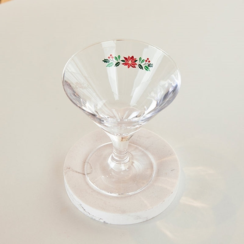 Korean Winter Flower - Acrylic Mini Martini Glass