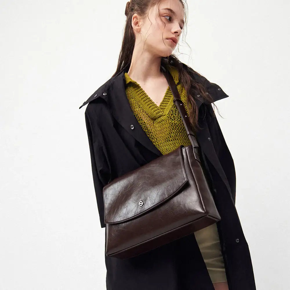 Semicode - Crinkle Choco Brown Capture Bag (Inspired by Extraordinary Attorney Woo) - Semicode - Bag - Harumio