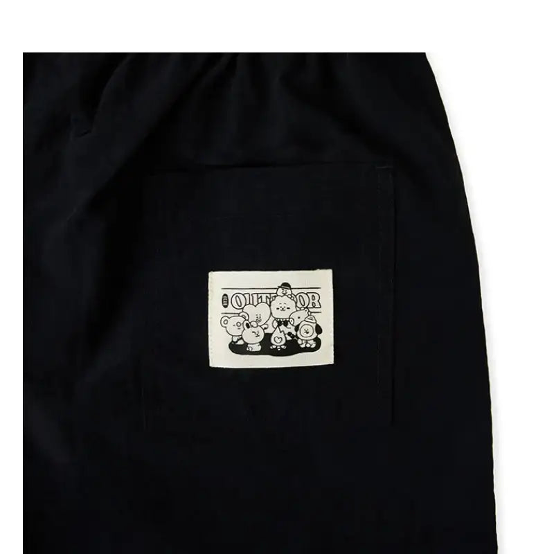 BT21 - Baby Outdoor Black Packable Short Pants - LINE FRIENDS - Clothes - Harumio