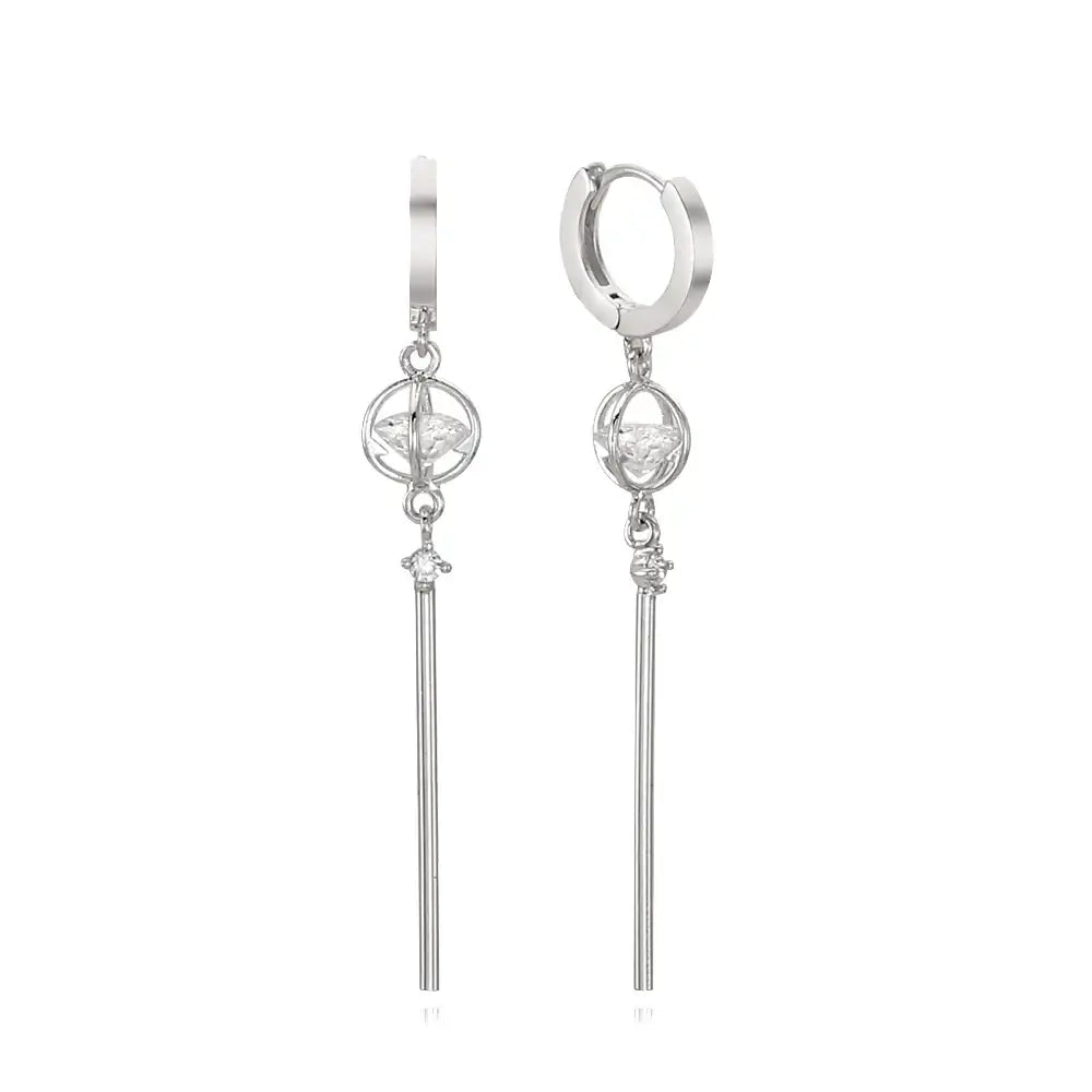 CLUE - Alli Cooling Cubic Ice Bar One-Touch Silver Earring - CLUE - Jewelry - Harumio