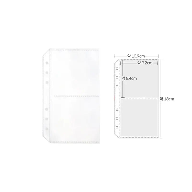 Yudaeng - A6 - 6 Hole Diary Clear File Storage Inlay - Yudaengdotcom - Binder Pockets - Harumio