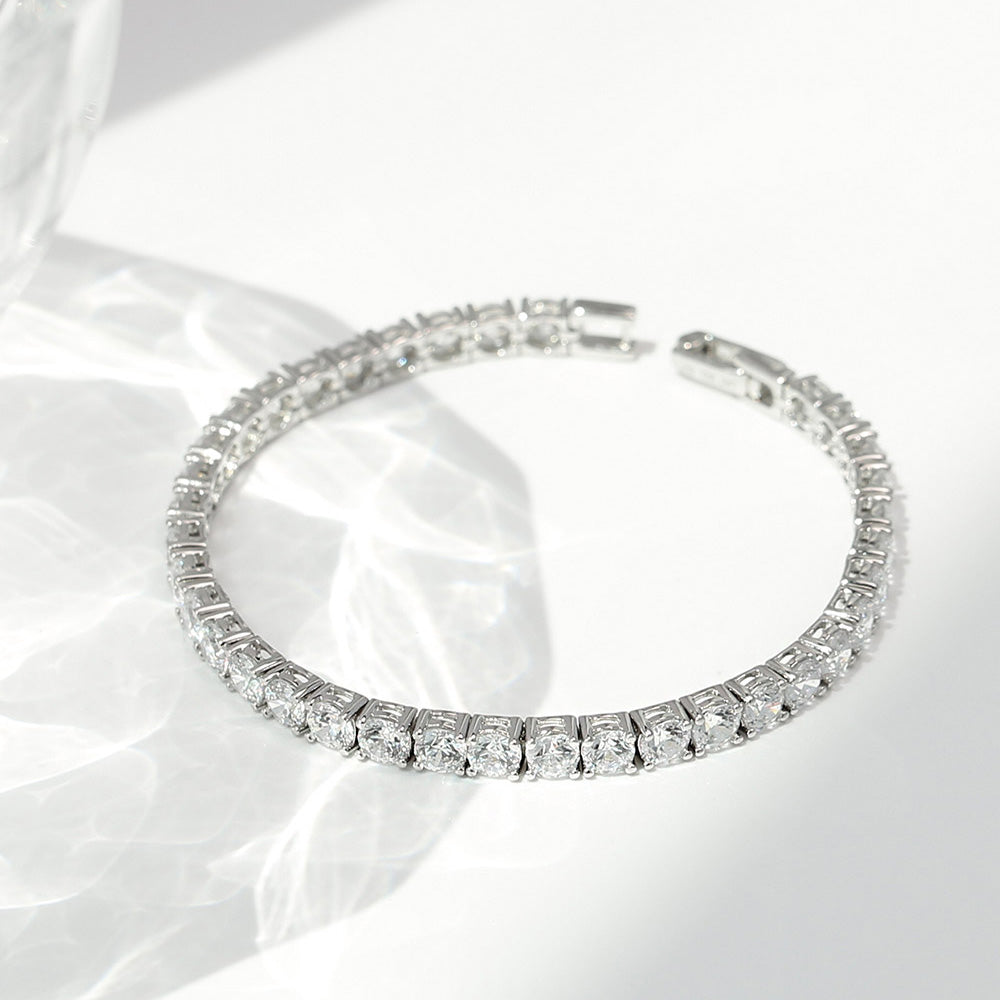 OST - Simulated Diamond Prong Chain Bracelet