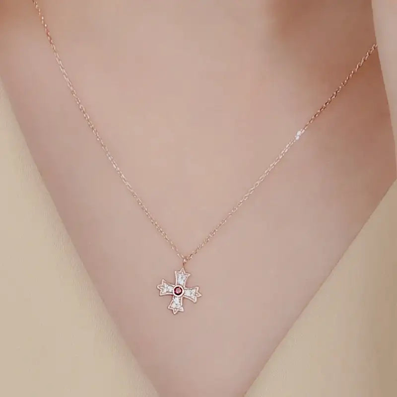 Saint Tail x Clue - Cross 10K Gold Necklace - CLUE - Jewelry - Harumio