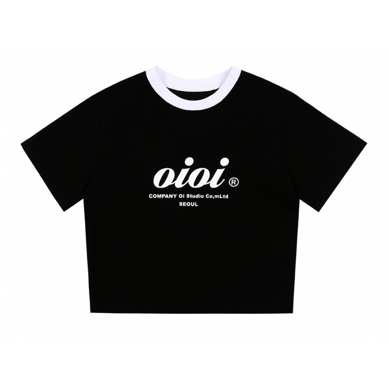 O!Oi - Serif Logo Crop T-Shirt