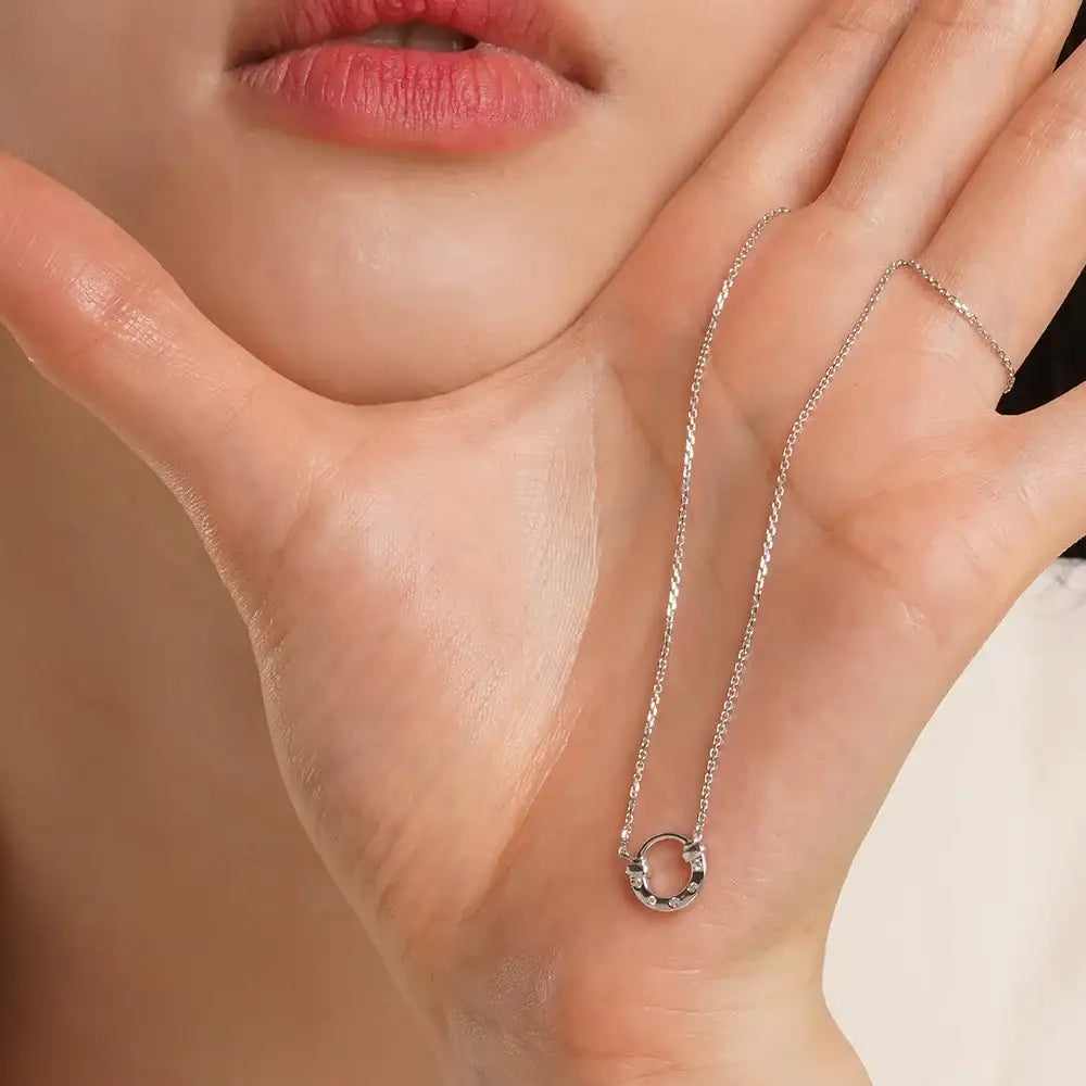 OST - Lucky Rock Horseshoe Daily Stone Silver Necklace - OST - Jewelry - Harumio