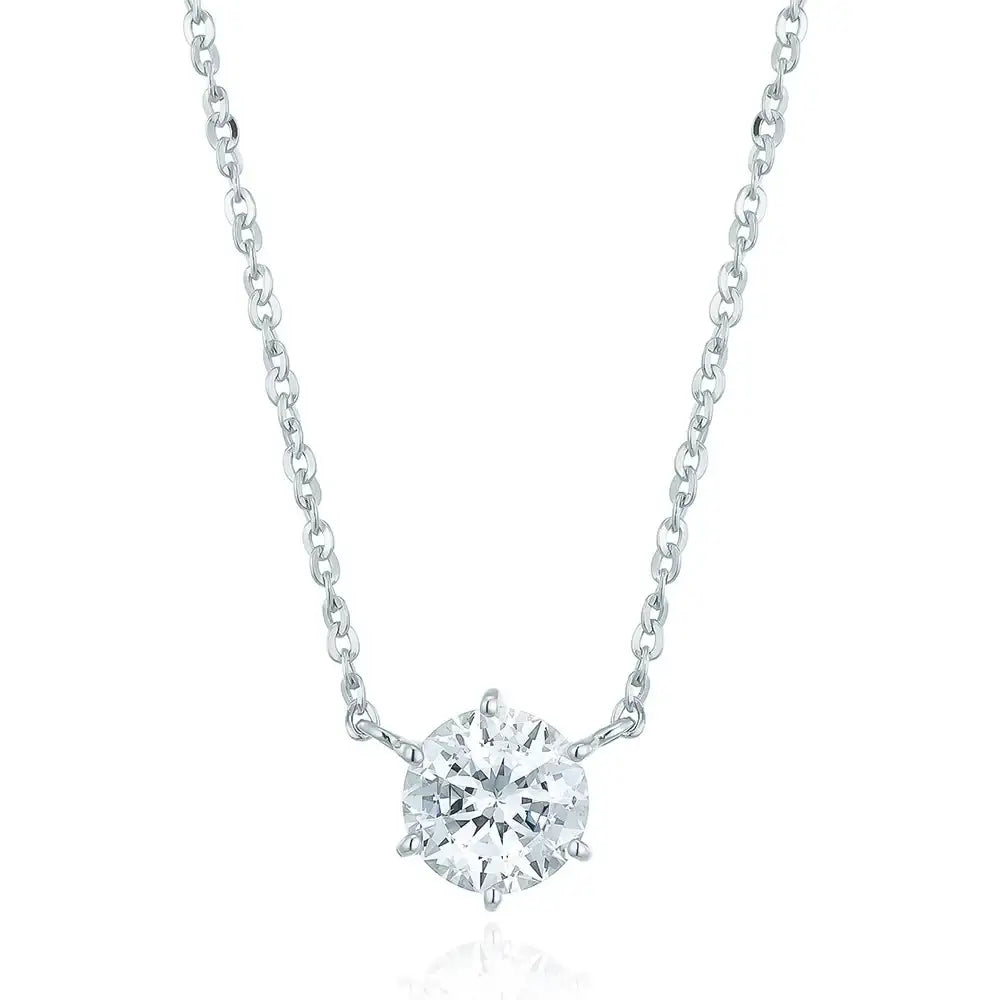 OST - Simulated Diamond 1ct Solitaire Women's Necklace - OST - Jewelry - Harumio