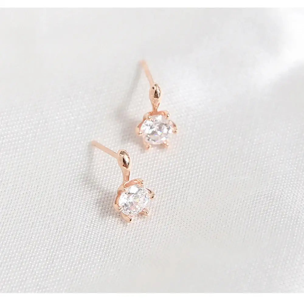 OST - Prong Setting Simulated Diamond Earring - OST - Jewelry - Harumio
