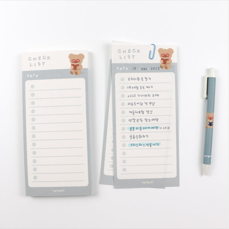 Teteum - Long Memo Pad