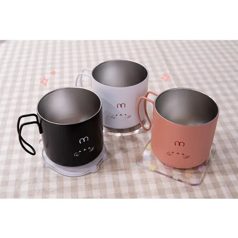 Molang - Stainless Steel Mug & Acrylic Coaster Set - Molang - Mugs - Harumio