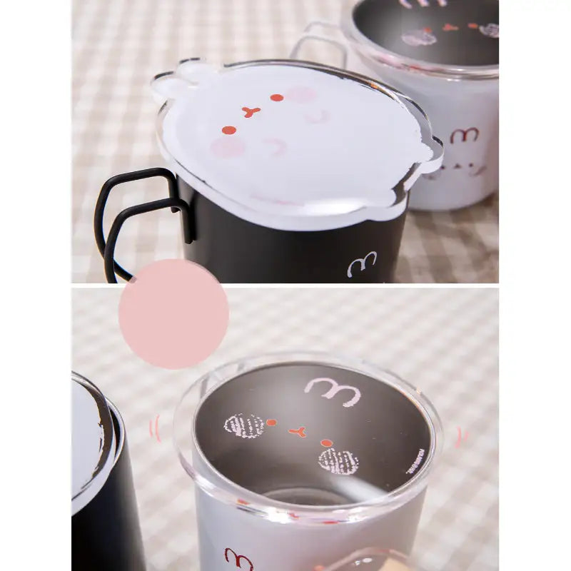 Molang - Stainless Steel Mug & Acrylic Coaster Set - Molang - Mugs - Harumio