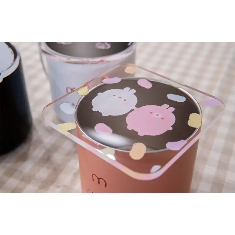 Molang - Stainless Steel Mug & Acrylic Coaster Set - Molang - Mugs - Harumio