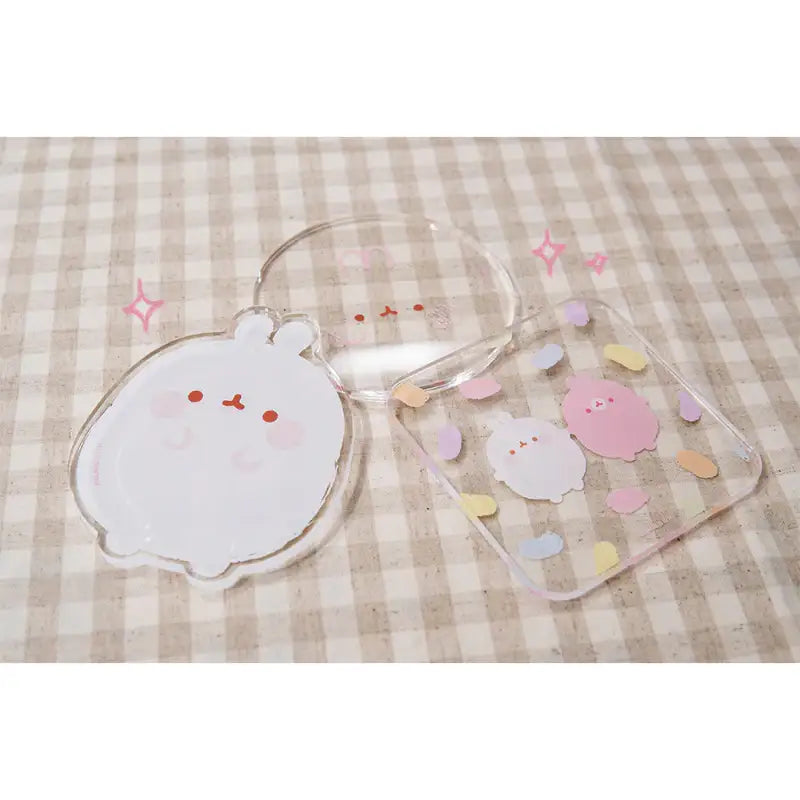 Molang - Stainless Steel Mug & Acrylic Coaster Set - Molang - Mugs - Harumio