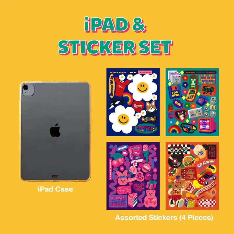 Wiggle Wiggle - iPad Transparent Case & Sticker Set - Wiggle Wiggle - iPad Case - Harumio