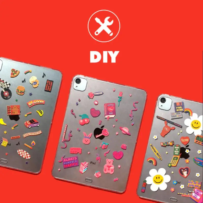Wiggle Wiggle - iPad Transparent Case & Sticker Set - Wiggle Wiggle - iPad Case - Harumio