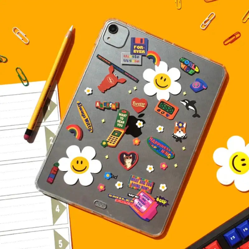 Wiggle Wiggle - iPad Transparent Case & Sticker Set - Wiggle Wiggle - iPad Case - Harumio