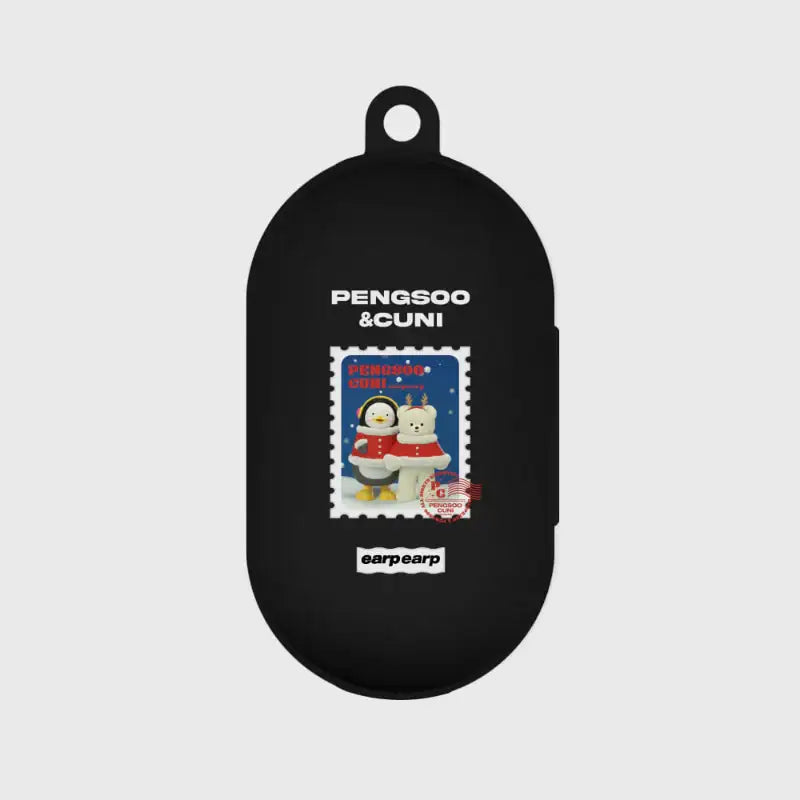 Earpearp x Pengsoo - Stamp Pengsoo and Cuni Buds/Buds Plus Clear Jelly Case (Black) - Earpearp x Pengsoo - Buds Case - Harumio