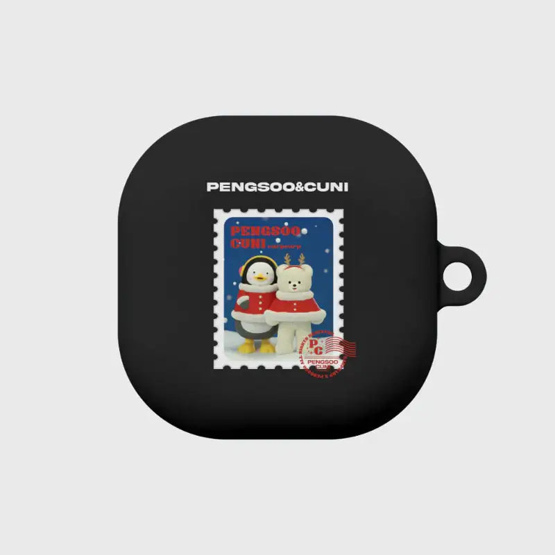 Earpearp x Pengsoo - Stamp Pengsoo and Cuni Buds/Buds Plus Clear Jelly Case (Black) - Earpearp x Pengsoo - Buds Case - Harumio