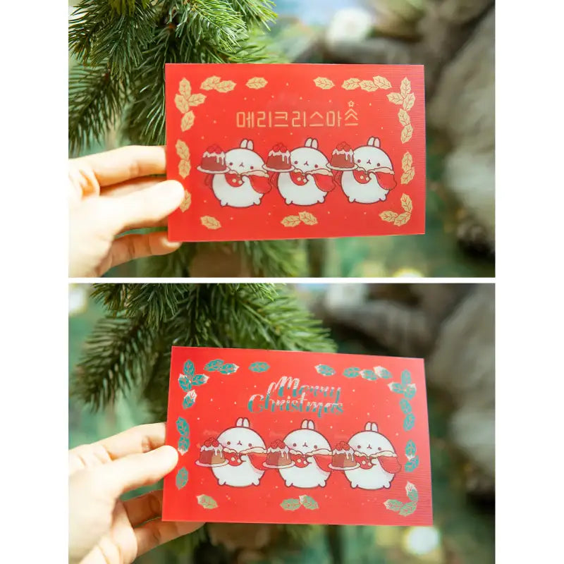 Molang - Lenticular Christmas Card - Molang - Lenticular Card - Harumio