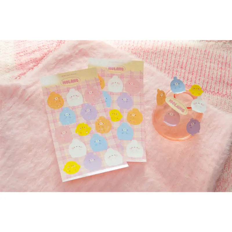 Molang - Pastel Hologram Seal Sticker - Molang - Decorative Stickers - Harumio