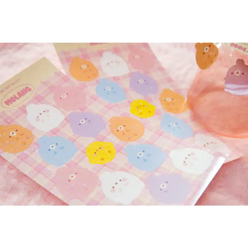 Molang - Pastel Hologram Seal Sticker - Molang - Decorative Stickers - Harumio