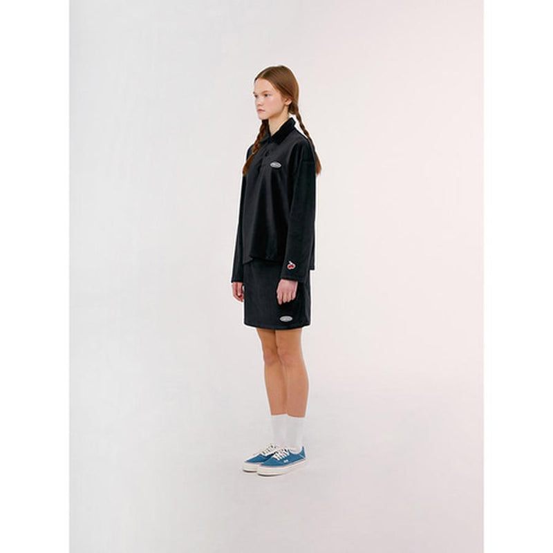 Kirsh - Long Sleeved Velour Collar Shirt - Black