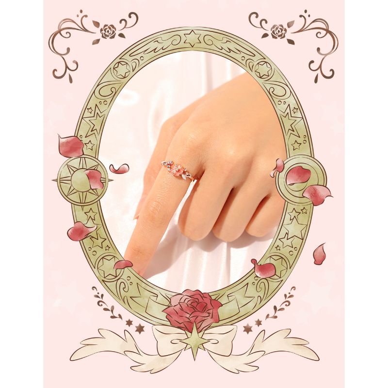 OST x Cardcaptor Sakura - Pink Cherry Blossom Starlight Silver Ring