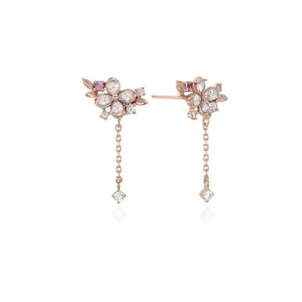 CLUE - Purple Hydrangea Silver Drop Earrings - CLUE - Jewelry - Harumio