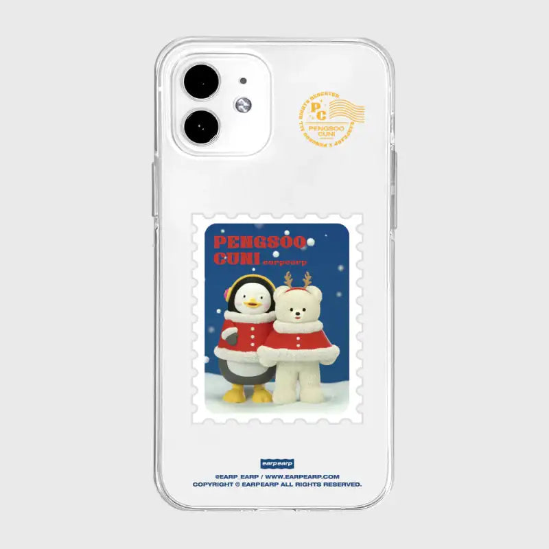 Earpearp x Pengsoo - Stamp Pengsoo and Cuni iPhone Clear Jelly Case - Earpearp x Pengsoo - Phone Case - Harumio