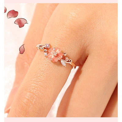 OST x Cardcaptor Sakura - Pink Cherry Blossom Starlight Silver Ring