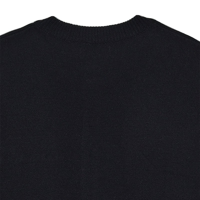 Beyond Closet - Apollo Collection Crew Logo Round Knit Cardigan
