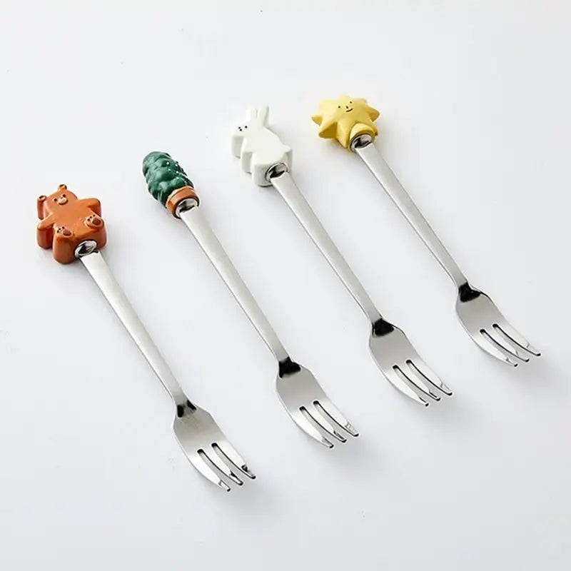 Korean Little Buddy - Teaspoon / Teafork - Modern House - Tableware - Harumio