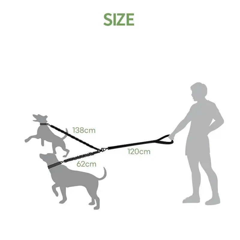 Yog!ssw - Dog Two-Pronged Multi-Lead Cord - Jungle Monster - Pet - Harumio