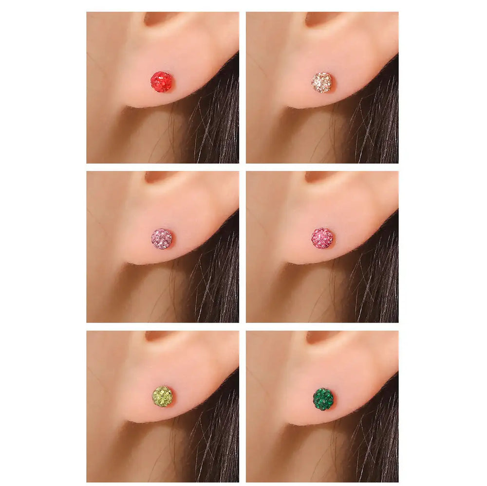 CLUE - 4mm Mirror Ball 10K White Gold Ear Pierce (Birthstone) - CLUE - Jewelry - Harumio